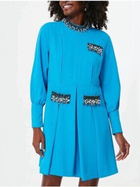 Tuckernuck Bright Blue Hoyt Sequin Embellished Cocktail Mini Dress XXXL